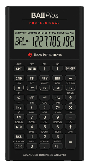 Rekenmachine Texas Instruments TI Ba II professional