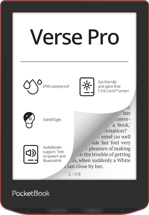 PocketBook eReader - Verse Pro - Passion Red - Box (7640152095009)