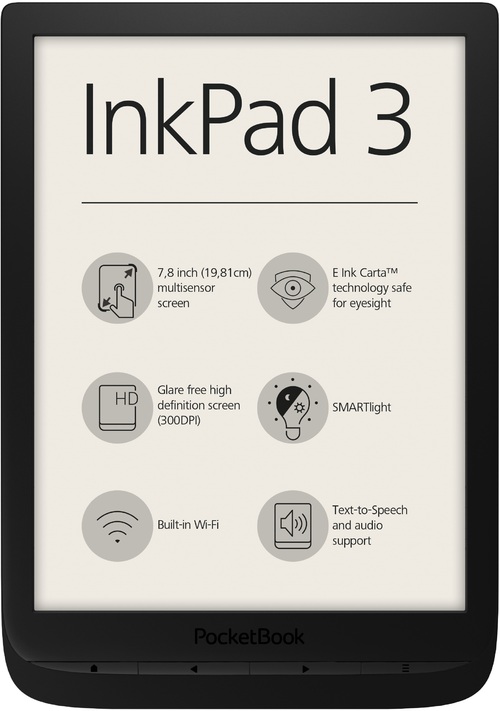 PocketBook eReader - InkPad 3 (Zwart) - Pakket (7640152095146)