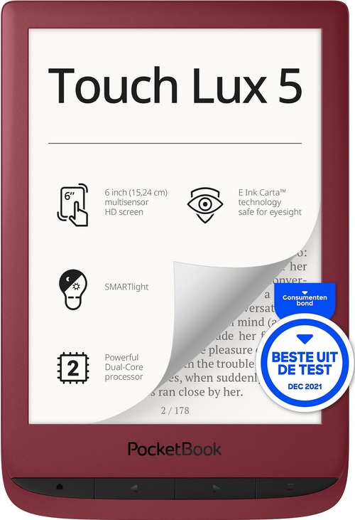 PocketBook eReader -Touch Lux 5 (Rood)