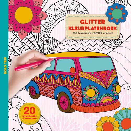Glitter kleurplatenboek -  Road trip