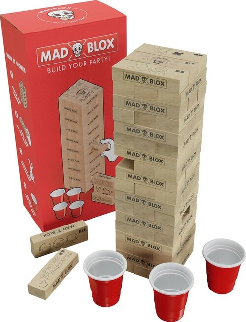 MadBlox - Drankspel – tipsy tower - vallende toren - spelletjes voor volwassenen - truth or dare - drunken tower - 10 shot cups inbegrepen