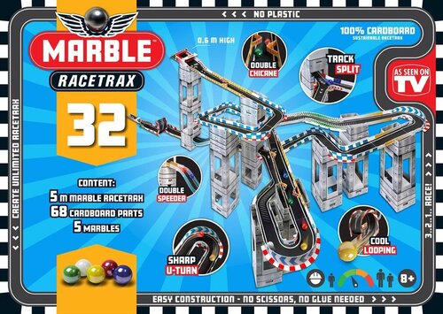 Marble Racetrax - Knikkerbaan (Racebaan Circuit Set: 32 Sheets - 5 Meter)