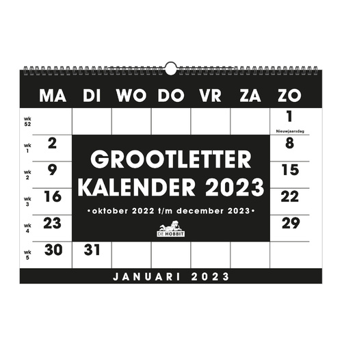 Hobbit Grootletter Kalender D1-2023