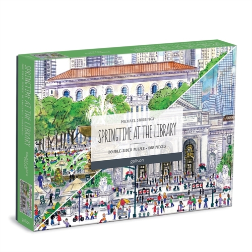 Michael Storrings Springtime At The Library 500 Piece Double-Sided Puzzle - Puzzel;Puzzel (9780735370173)