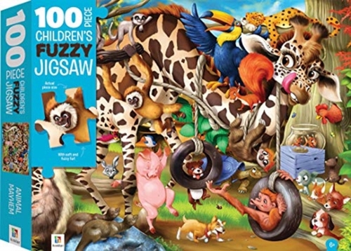 100-Piece Children&apos;s Fuzzy Jigsaw: Animal Mayhem - Puzzel;Puzzel (9781488935626)