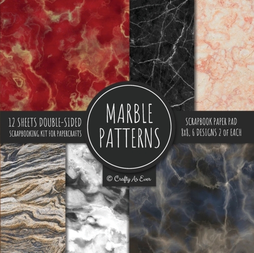 Marble Patterns Scrapbook Paper Pad 8x8 Scrapbooking Kit for Papercrafts, Cardmaking, Printmaking, DIY Crafts, Stationary Designs, Borders, Backgrounds