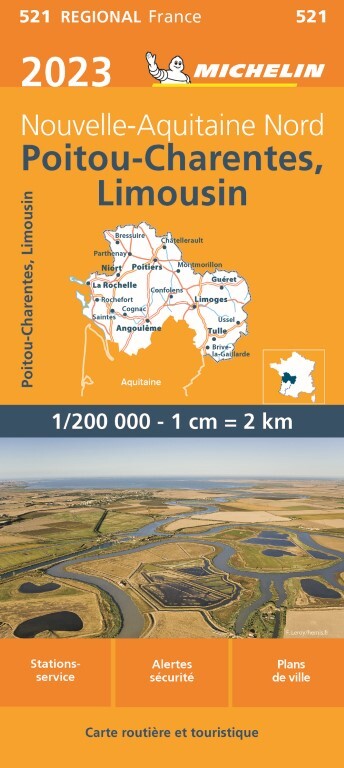 Michelin 521 Poitou-Charentes-Limousin 2023 - Paperback (9782067258501)