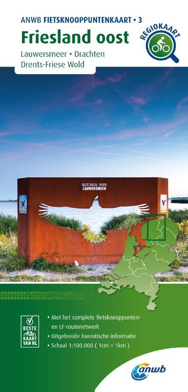 Fietsknooppuntenkaart Friesland oost 1:100.000 - Anwb - Paperback (9789018046767)
