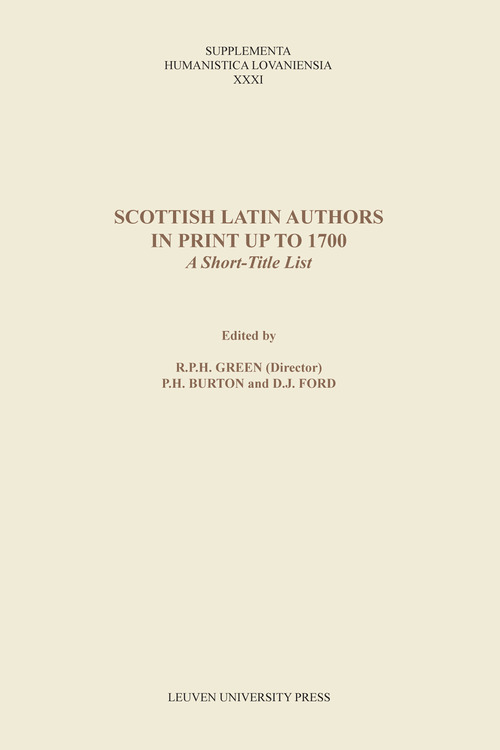 Scottish Latin authors in print up to 1700 - eBook (9789461660763)