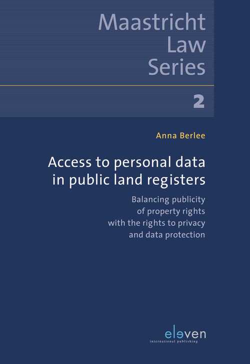 Access to Personal Data in Public Land Registers - Anna Berlee - eBook (9789462748460)