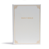 CSB Family Bible, White Bonded Leather Over Board